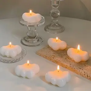 Hete Verkoop Paraffine Wax Art Nieuwigheid Luxe Kaars Wolk Vormige Kaarsen Witte Mini Wolk Geurkaarsen