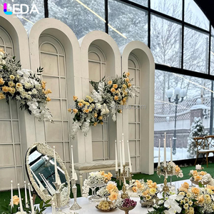 ชุดตกแต่งเวทีงานอีเว้นท์สมัยใหม่ LEDA ชุดซุ้มอะคริลิคสีเบจ 5 ชิ้น ฉากหลังแบบถอดประกอบได้สำหรับงานแต่งงาน - Product Image 2