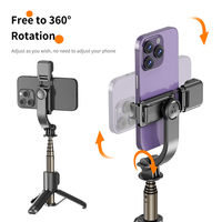 Perche à selfie télescopique pliable en alliage d'aluminium Q20s rotative à 360 degrés avec support de téléphone amovible et trépied à lumière d'appoint pour 10M