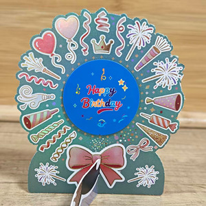 Décoration de table lumineuse LED scintillante Joyeux Anniversaire, centre de table en papier 3D, enseigne lumineuse pour table de desserts - Product Image 1
