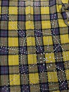 <span class=keywords><strong>Camicia</strong></span> da Uomo a Maniche Lunghe a Quadri Scozzesi in <span class=keywords><strong>Flanella</strong></span> 2025 Streetwear Personalizzata con Strass Effetto Acido e Usurato Vestibilità Ampia e Casual - Product Image 6