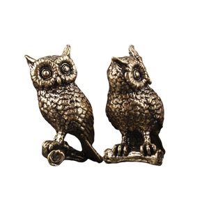 Brass Owl Figurine Solid Animal Sculpture Home Decoration <b>Desktop</b> Ornament Tea Pet Gift Souvenirs - Product Image 5