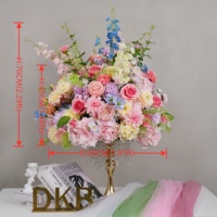 DKB Vente en gros Grande boule de fleurs artificielles roses Centre de table Composition florale en soie pour mariage
