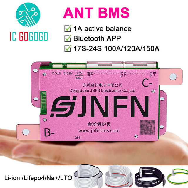 ANT BMS JNFN 1A Active Balance Lithium Battery Protection Board 17S - 24S 60V 72V ion Li-ion Lifepo4 Bluetooth 100A 150A 20S 22S