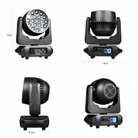 Máquina de luces de escenario de barra de DJ profesional LED 19x15W RGBW Beam Wash/Zoom Light DMX512 Halo Effect Circle Control Stage Lights