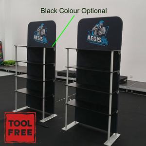 Многофункциональный выставочный стенд из алюминиевых труб и тянущейся ткани для быстрой сборки, многоразовый, с полками - Product Image 4