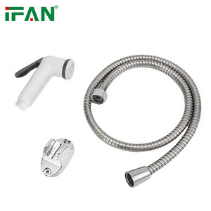 EUROCLIMA Juego de Bidé Portátil de Mano Color Blanco, Pistola Rociadora para Inodoro, <span class=keywords><strong>Ducha</strong></span> de Mano Portátil de Plástico para Baño - Product Image 4