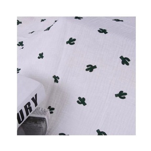 White Print Bamboo Muslin Fabric <strong>Wholesale</strong> Custom Cotton <strong>Double</strong> <strong>Gauze</strong> 100 Cotton for Baby China Poplin Fabric Shirting Fabric - Product Image 4