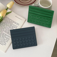 Pabrik U Naone dompet minimalis ramping dompet kartu kredit PU dompet saku depan casing kartu pemblokiran RFID pria wanita hijau