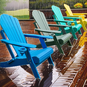 Silla Adirondack Plegable de HDPE Moderna y Resistente a la Intemperie para Jardín, Patio y Cocina - Product Image 2