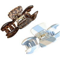 Pince à cheveux en acétate à nœud papillon, style vintage rayé, pince requin simple pour queue de cheval, accessoires pour chignon et coiffure arrière pour femme