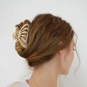 Qianjin accepter personnalisé fête des mères cadeau tortue pince à cheveux pour elle/femme français pince à cheveux grande pince à cheveux en acétate