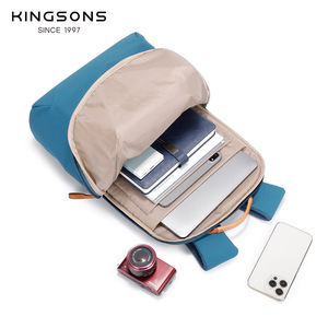 Kingsons Men's Backpack <b>20L</b> Waterproof Computer <b>Bag</b> Leisure Travel Solid Color Backpack With Soft Handle - Product Image 4