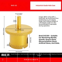 Outil diamanté Magic Diamond Tool Model, scie cloche diamantée brasée sous vide à double couche, ouvre-trou pour vasques, marbre, quartz et roche