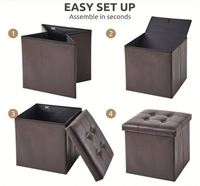 Repose-pieds en similicuir pour canapé, banc ottoman pliable de 30 pouces avec siège rembourré