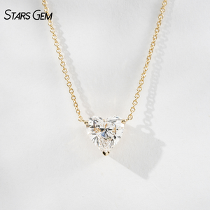 Collar Starsgem con Diamante de Laboratorio, Joyería con Diamante Cultivado en Laboratorio CVD HPHT de 6*6 mm, Piedra Única, Collar de Oro Sólido de 10k - Product Image 2