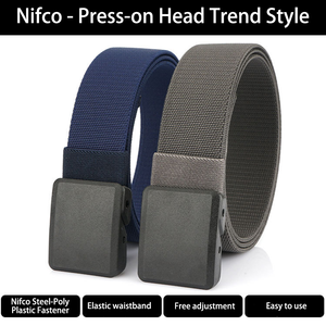 Cinturón elástico táctico de tela de lona de todos los tamaños, característica elástica con hebilla de plástico con cinturón de hombre, libre de alergias de Metal - Product Image 3