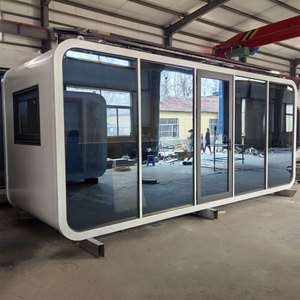 Оптовая продажа, роскошный 40-футовый портативный стальной транспортировочный контейнер, 4-комнатная уличная вилла, гостиничная Яблочная каюта, деревянная мебель для домашнего офиса - Product Image 6