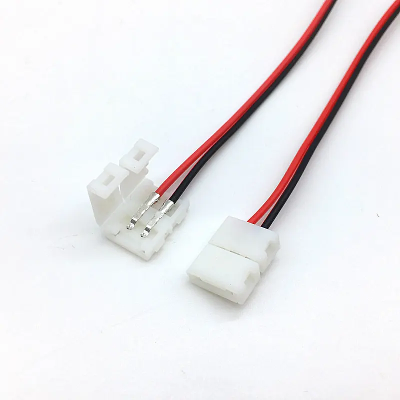 Hot Sell PCB Cable 2 Pin LED Strip Connectors 3528/5050 8mm / 10mm Width PCB Ribbon Adapter