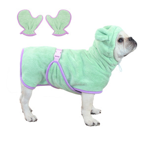 Peignoir de bain à capuche pour animaux de compagnie, bleu, grande taille, absorbant, séchage rapide, pour chiens, utilisation quatre saisons - Product Image 4