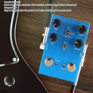 Pédale <span class=keywords><strong>d</strong></span>'effet de <span class=keywords><strong>guitare</strong></span> Multifonctionnel Sound Volume Drive Tone Control Sound Amp Simulator Distortion Pedal Blue - Product Image 5