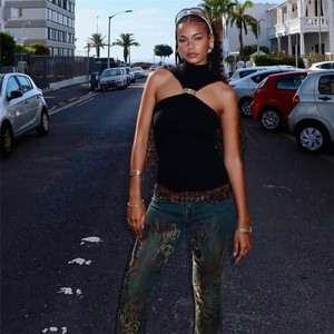 2025 nuova decorazione personalizzata da donna con fibbia in metallo <span class=keywords><strong>senza</strong></span> <span class=keywords><strong>spalline</strong></span> pendenti con collo Sexy e Slim top femminili - Product Image 6