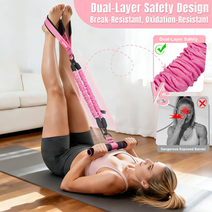 Banda <span class=keywords><strong>de</strong></span> <span class=keywords><strong>Resistencia</strong></span> Multifuncional Mejorada con 3 Tubos Ajustables para Entrenamiento <span class=keywords><strong>de</strong></span> Cuerpo Completo, Abdomen, Cintura, <span class=keywords><strong>Brazos</strong></span>, Piernas y Fortalecimiento del Core - Product Image 4