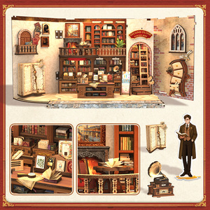 CuteBee Thames Bookstore Wooden DIY Miniature <b>Model</b> <b>Building</b> Block Puzzle Desktop Ornament Gift for Youth - Product Image 3