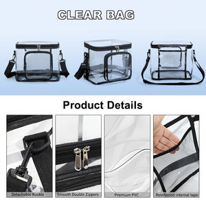 मोटी सामग्री बड़ी क्षमता पोर्टेबल पारदर्शी pvc शौचालय आयोजक बैग वर्ग लंच और पिकनिक बैग - Product Image 6