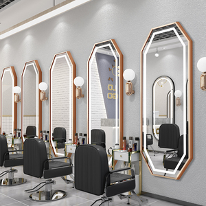 Grand miroir intelligent pour salon de coiffure, salon de beauté, spa, design Art Déco, éclairage LED, équipement de salon autoportant - Product Image 4