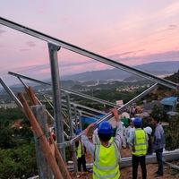 Système de montage au sol pour panneaux solaires en acier galvanisé, support de panneau photovoltaïque en bloc de béton, résistance à la corrosion C5, ISO