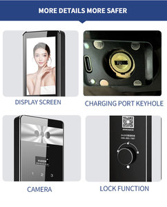 Yüksek kaliteli akıllı 3D yüz tanıma kapı kilidi Tuya App Wifi parmak izi NFC kart kod şifre akıllı kapı kilidi ev için - Product Image 3