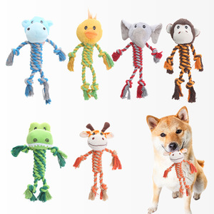 New Kinghon KH-31299 Durable Knot Soft Rope Pet Squeaking Toy Bite Resistant Grinding Teeth Dog Puppy Chew <b>Plush</b> Training Molar - Product Image 4