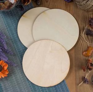 Ornements d'artisanat en bois découpés au laser de disques ronds en bois non finis personnalisés - Product Image 4