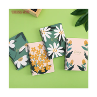 Journal en spirale imprimé fleur, Agenda, Agenda quotidien, hebdomadaire et mensuel, carnet de notes 3174
