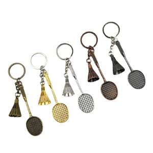 Metal Badminton Racket Keychain Vintage <b>Mini</b> Sports Keyring for Women Men Car Key Chains <b>Backpack</b> Pendant Novelty Gifts - Product Image 1