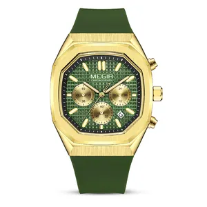 2023 New Arrival Megir Vuông Đồng Hồ Nam Montre Pour Homme Giá Rẻ Sang Trọng Đồng Hồ Đeo Tay Cho Nam Giới Thể Thao Phong Cách Người Đàn Ông Thiết Kế Đồng Hồ