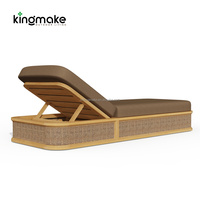 Chaise de plage réglable commerciale, mobilier d'extérieur pour hôtel et jardin, chaise de piscine en bois massif imperméable, transat de piscine