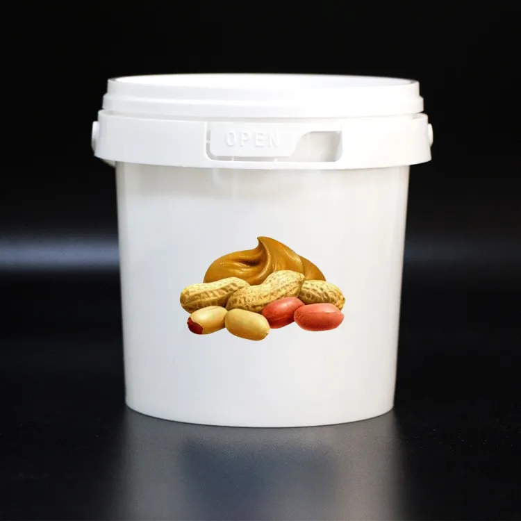 Cubo de plástico de grado alimenticio, contenedor para embalaje de mantequilla de cacahuete, venta al por mayor