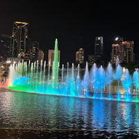 Fontaine musicale pour grand spectacle aquatique, fontaines flottantes pour grand bassin, fontaine d'eau dansante avec rythme musical