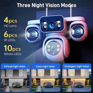 กล้องวงจรปิด 4G IP PTZ พลังงานแสงอาทิตย์ 4 เลนส์ ระบบกล้องรักษาความปลอดภัยภายนอกอาคาร CMOS หมุน-เอียง รองรับซิมการ์ด กล้องพลังงานแสงอาทิตย์ AOV - Product Image 3