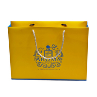 Bolsas de Papel Ecológicas Reutilizables y Reciclables para Perfumes, Bolsas de Compras Cosméticas, Bolsas de Regalo Amarillas de Lujo para Boutique
