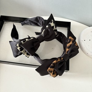 Serre-tête imprimé léopard pour femme, grand nœud multicouche, accessoire de mode - Product Image 2