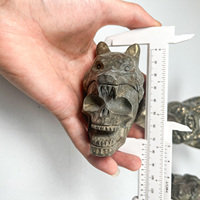 Offre de réduction Pierre Naturel Cristal Poli Sculptures Loup Pyrite Loup Crânes Têtes Pour Décoration