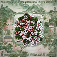 Tuiles de Mahjong américaines en acrylique à motif animalier Zoo Wildlife, avec tapis de Mahjong en tissu épais