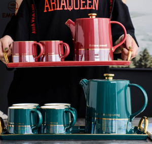 Tazza di Caffè di ceramica Tazze e teiera set, Lusso Europeo Pomeriggio Insieme di Tè - Product Image 2