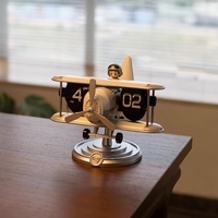 BETTER Nouveauté Home Desktop Fashion Ornament Retro Airplane Decorative Flip Clock