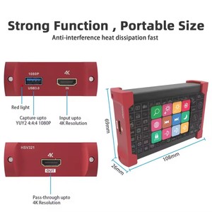 Full HD 1080P Streaming Video Capture Card 60fps Video ghi âm và phát sóng trực tiếp với màn hình LCD Hiển thị dòng boong midjourney - Product Image 6