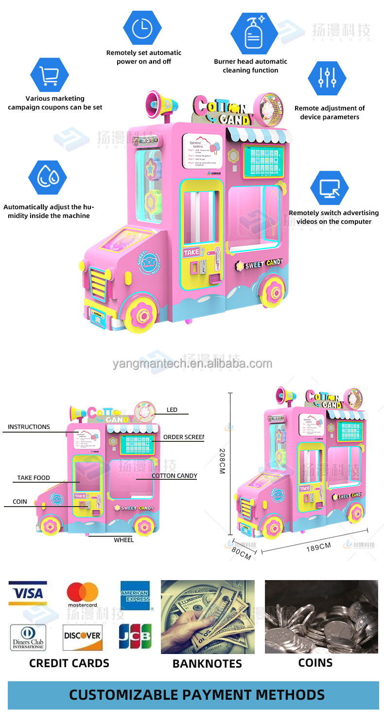 Automatic Cotton Candy Vending Machine - High Efficiency