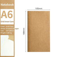 Carnet de notes A6 imprimé avec reliure agrafée, en papier kraft, à pages vierges ou à pois, carnet de voyage rechargeable, planificateur.